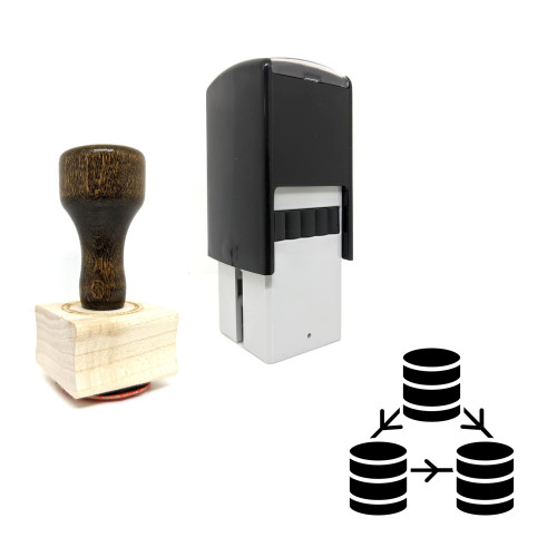 "SQL Server" rubber stamp with 3 sample imprints of the image