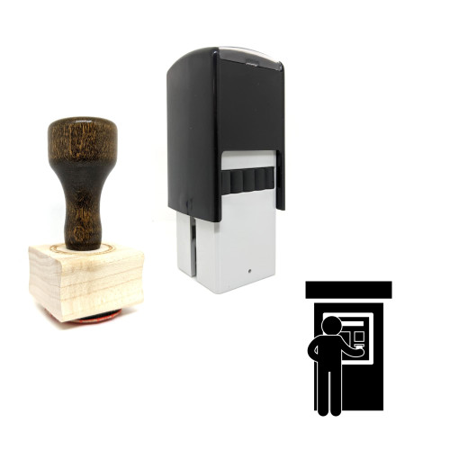 "Bank Atm" rubber stamp with 3 sample imprints of the image