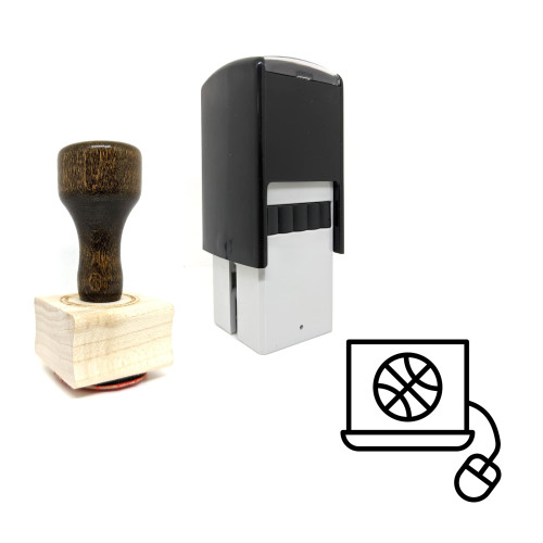"Online Game" rubber stamp with 3 sample imprints of the image