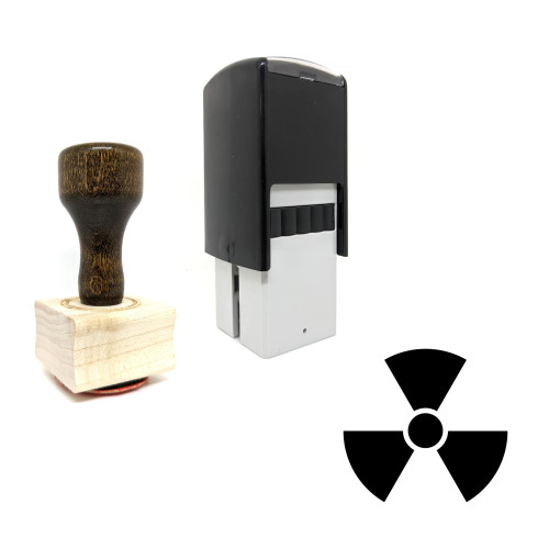 "Nuclear Sign" rubber stamp with 3 sample imprints of the image