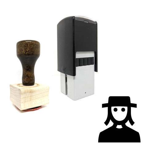 "Man" rubber stamp with 3 sample imprints of the image