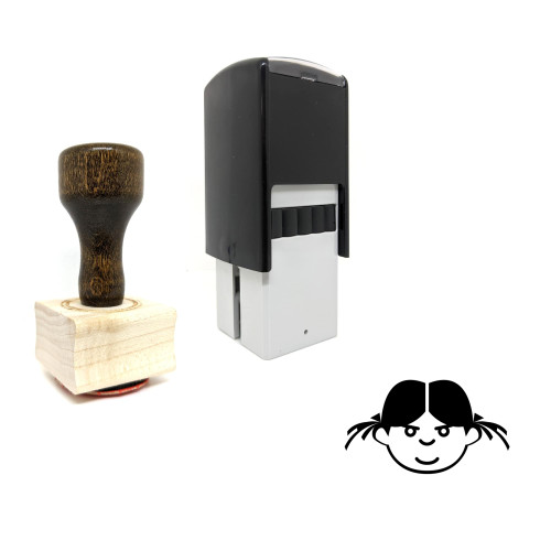"European Girl" rubber stamp with 3 sample imprints of the image