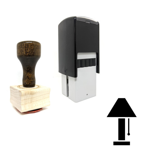 "Lamp" rubber stamp with 3 sample imprints of the image