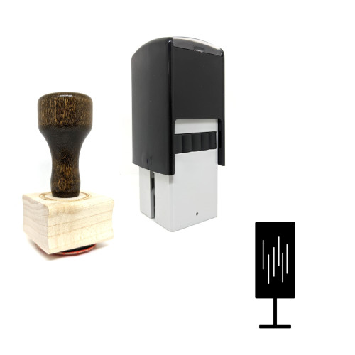 "Paper Floor Lamp" rubber stamp with 3 sample imprints of the image