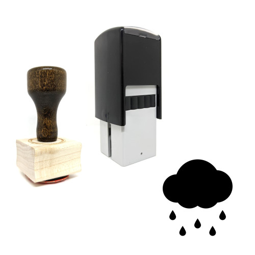 "Rain" rubber stamp with 3 sample imprints of the image