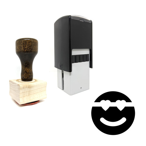 "Smile" rubber stamp with 3 sample imprints of the image