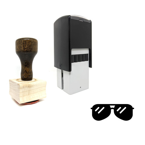 "Sunglasses" rubber stamp with 3 sample imprints of the image