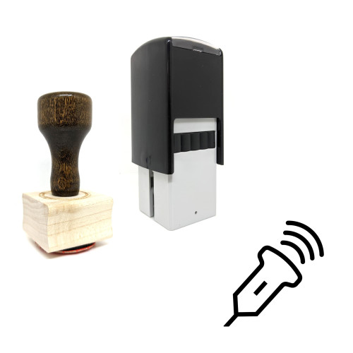 "Ultrasound" rubber stamp with 3 sample imprints of the image