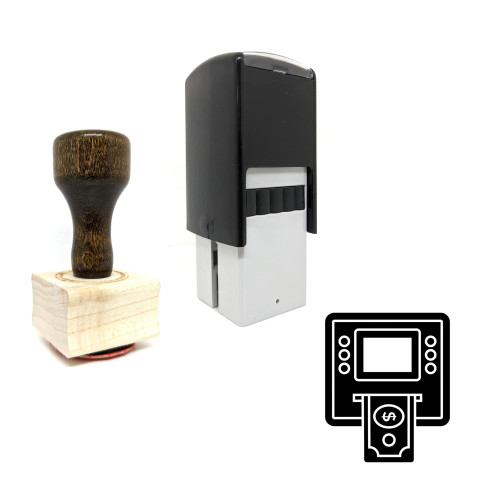 "ATM" rubber stamp with 3 sample imprints of the image