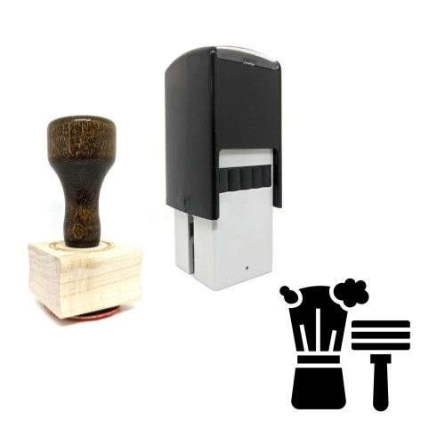 "Shaving Brush" rubber stamp with 3 sample imprints of the image