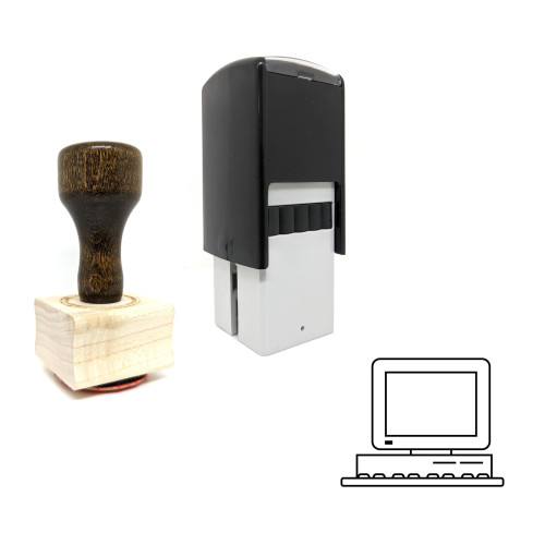 "Macintosh 2" rubber stamp with 3 sample imprints of the image