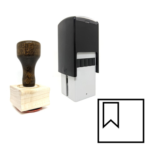 "Bookmark" rubber stamp with 3 sample imprints of the image