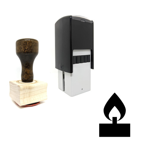 "Candle" rubber stamp with 3 sample imprints of the image