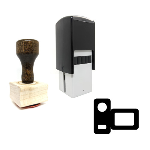 "Video Camera" rubber stamp with 3 sample imprints of the image