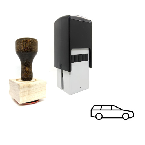 "Station Wagon" rubber stamp with 3 sample imprints of the image