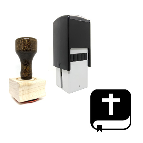 "Bible" rubber stamp with 3 sample imprints of the image