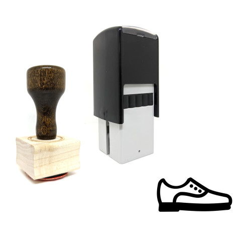 "Shoe" rubber stamp with 3 sample imprints of the image