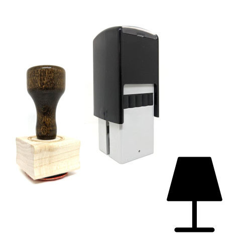 "Lamp" rubber stamp with 3 sample imprints of the image