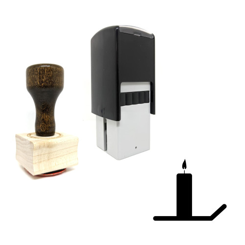 "Candle" rubber stamp with 3 sample imprints of the image