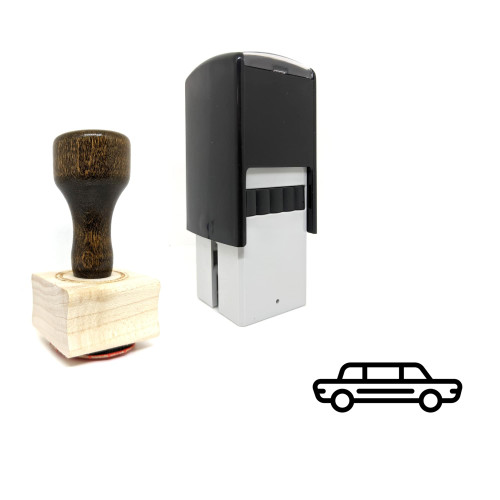 "Limousine" rubber stamp with 3 sample imprints of the image