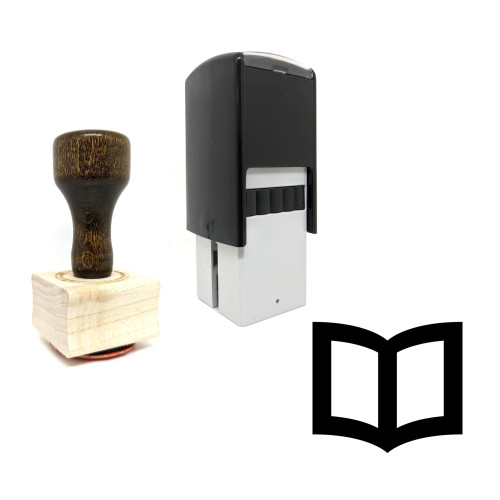 "Book" rubber stamp with 3 sample imprints of the image