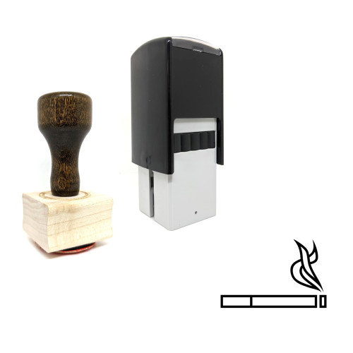 "Cigarette" rubber stamp with 3 sample imprints of the image