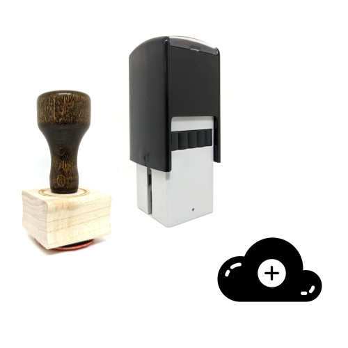 "Cloud Add" rubber stamp with 3 sample imprints of the image