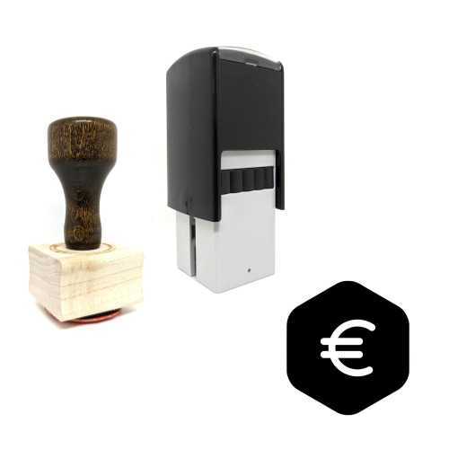 "Euro Currency" rubber stamp with 3 sample imprints of the image