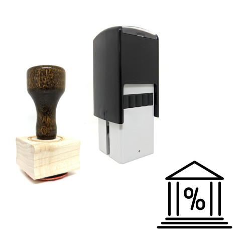 "Percent Bank" rubber stamp with 3 sample imprints of the image