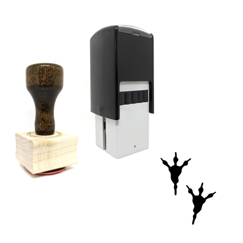 "Tyrannosaurus Footprint" rubber stamp with 3 sample imprints of the image