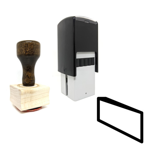 "Shape" rubber stamp with 3 sample imprints of the image