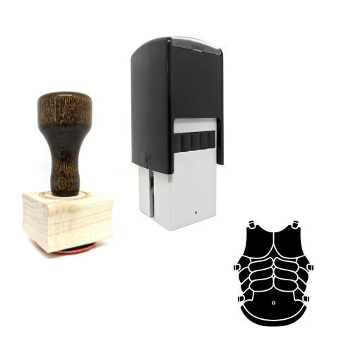 "Greek Armor" rubber stamp with 3 sample imprints of the image