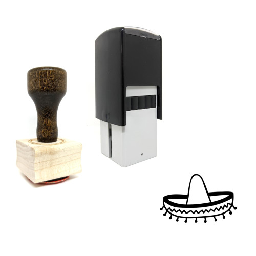 "Fiesta Sombrero" rubber stamp with 3 sample imprints of the image