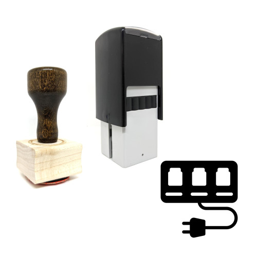 "Extension" rubber stamp with 3 sample imprints of the image