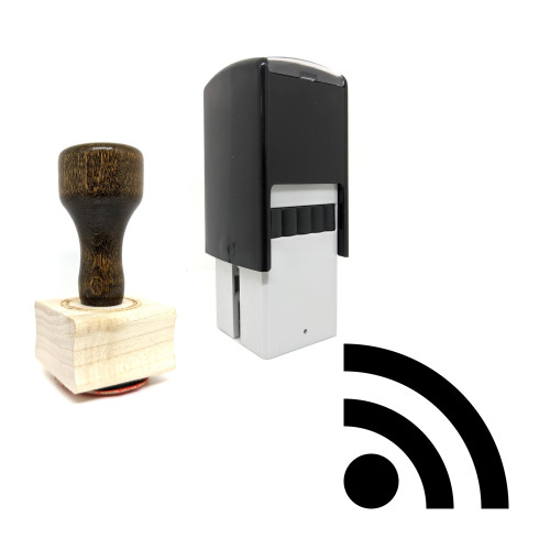 "Rss Feed" rubber stamp with 3 sample imprints of the image