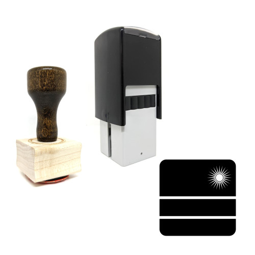 "Rwanda" rubber stamp with 3 sample imprints of the image
