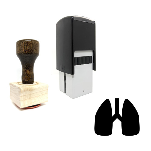 "Lungs" rubber stamp with 3 sample imprints of the image