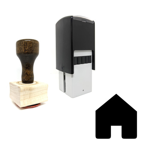 "House" rubber stamp with 3 sample imprints of the image