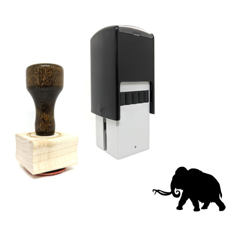 "Mammoth" rubber stamp with 3 sample imprints of the image