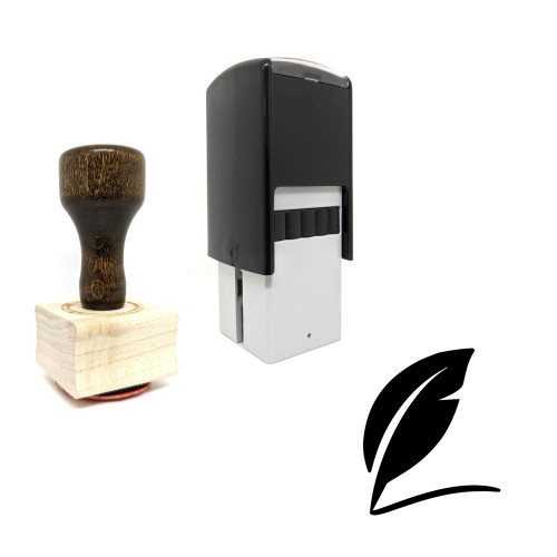 "Quill" rubber stamp with 3 sample imprints of the image