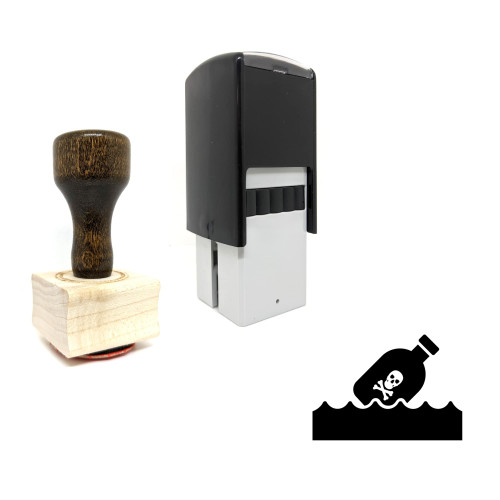 "Poison Bottle" rubber stamp with 3 sample imprints of the image