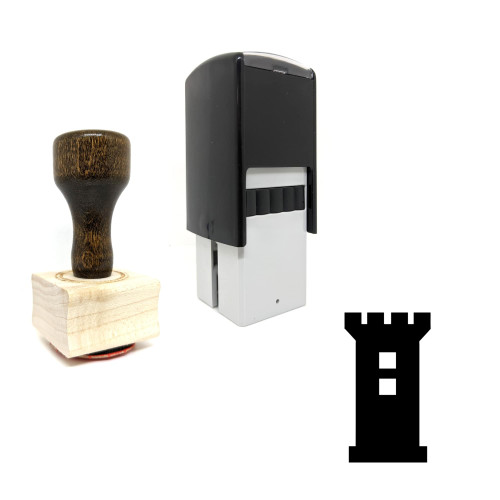 "Castle" rubber stamp with 3 sample imprints of the image