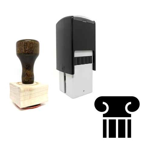 "Column" rubber stamp with 3 sample imprints of the image