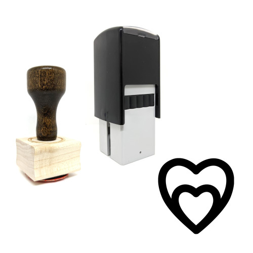 "Heart" rubber stamp with 3 sample imprints of the image