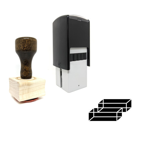 "Blocks" rubber stamp with 3 sample imprints of the image