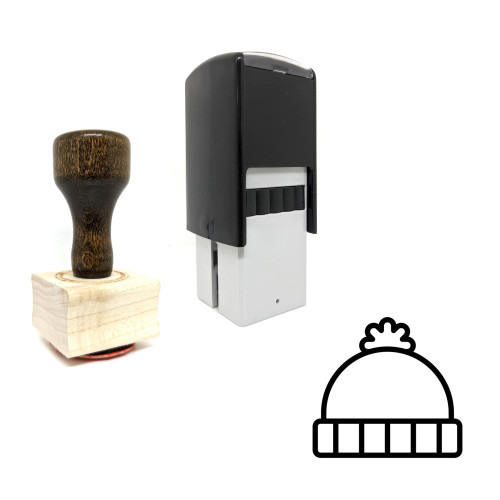 "Beanie" rubber stamp with 3 sample imprints of the image