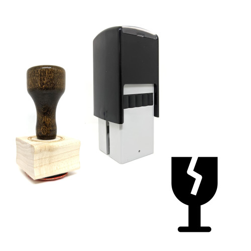 "Fragile" rubber stamp with 3 sample imprints of the image