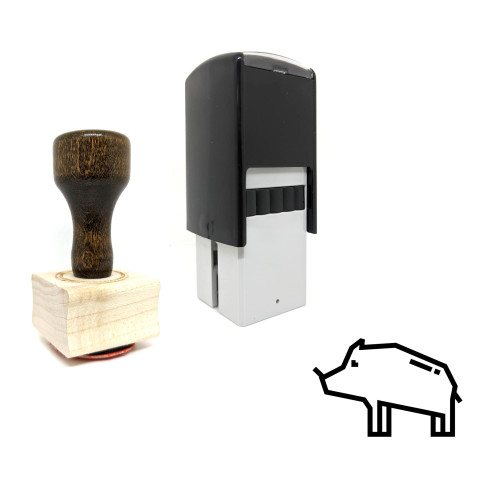 "Boar" rubber stamp with 3 sample imprints of the image