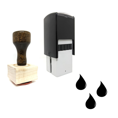 "Rain" rubber stamp with 3 sample imprints of the image