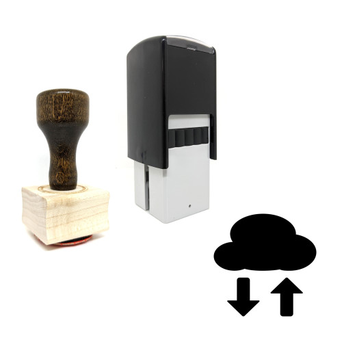 "Cloud Sync" rubber stamp with 3 sample imprints of the image